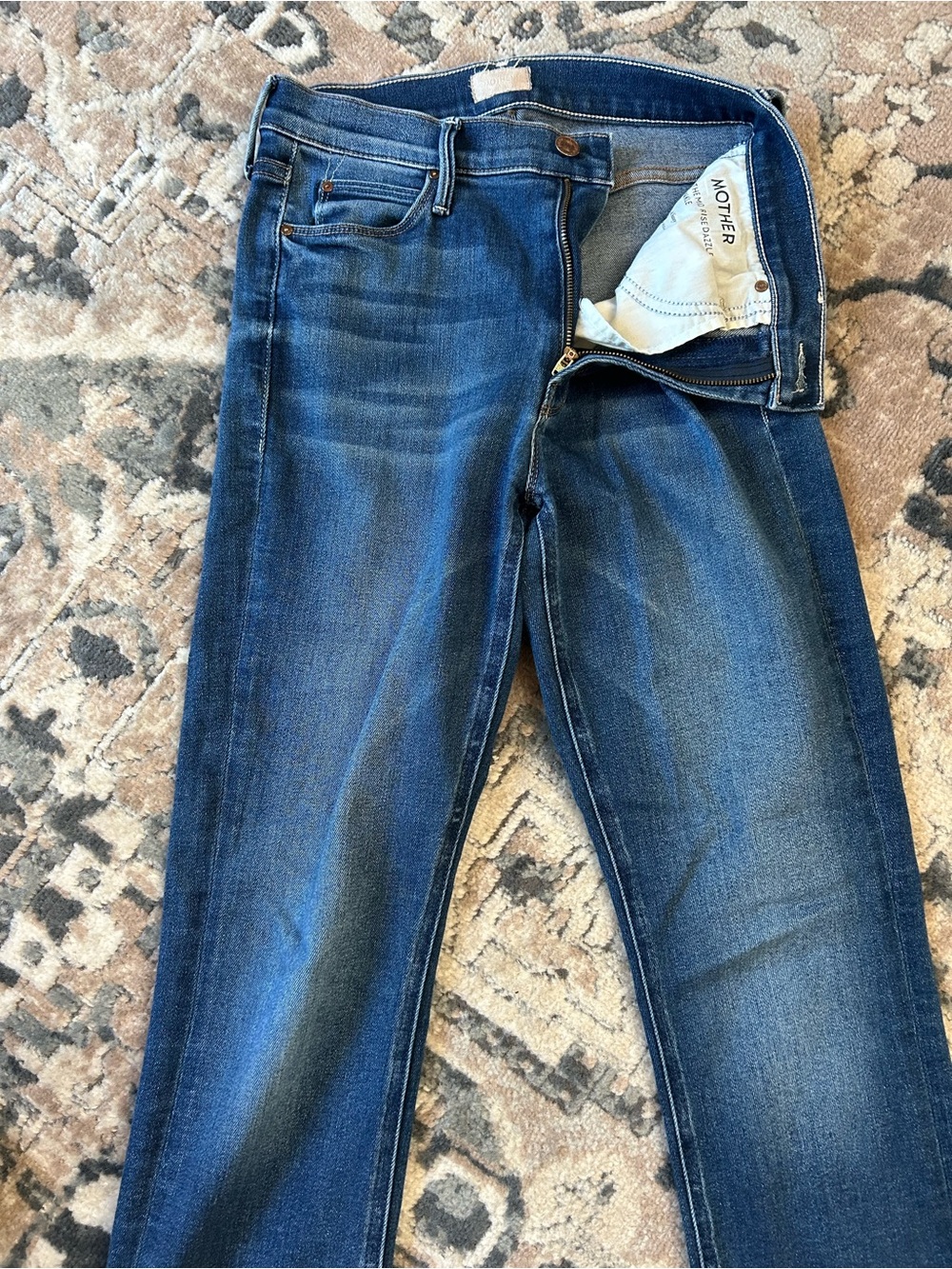 MOTHER Men's Slim Straight Blue Denim Jeans
